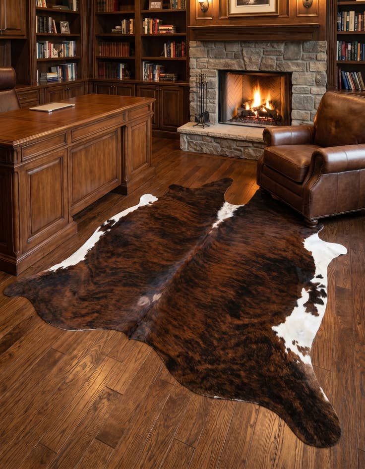 Detail image of 6' 7 x 7' 2 Cowhide Leather Square Rug