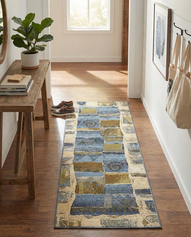 Detail image of 2' x 6' Easy-Clean Modern Indoor / Outdoor Runner Rug