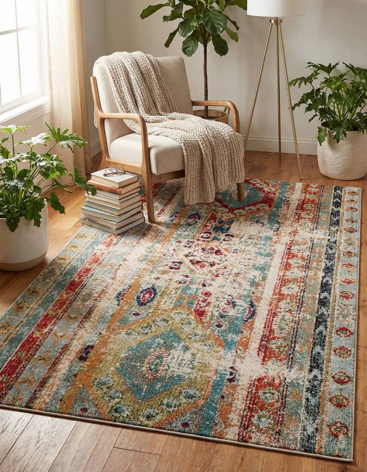 Detail image of 5' x 8'  Washable Santa Fe Rug