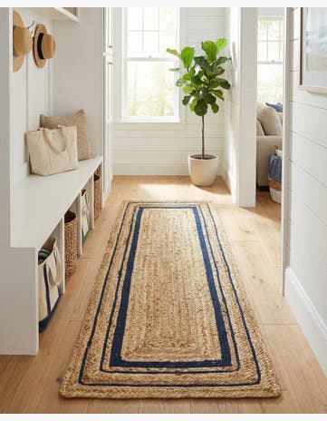 2' 6 x 6' 1 Handmade Braided Jute Runner Rug