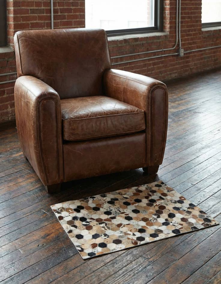 Detail image of 2' x 3' Cowhide Leather Rug