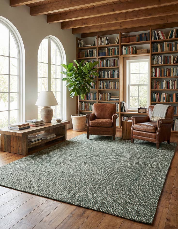 Detail image of 7' 10 x 10' Handmade Tweed Braided Jute Rug