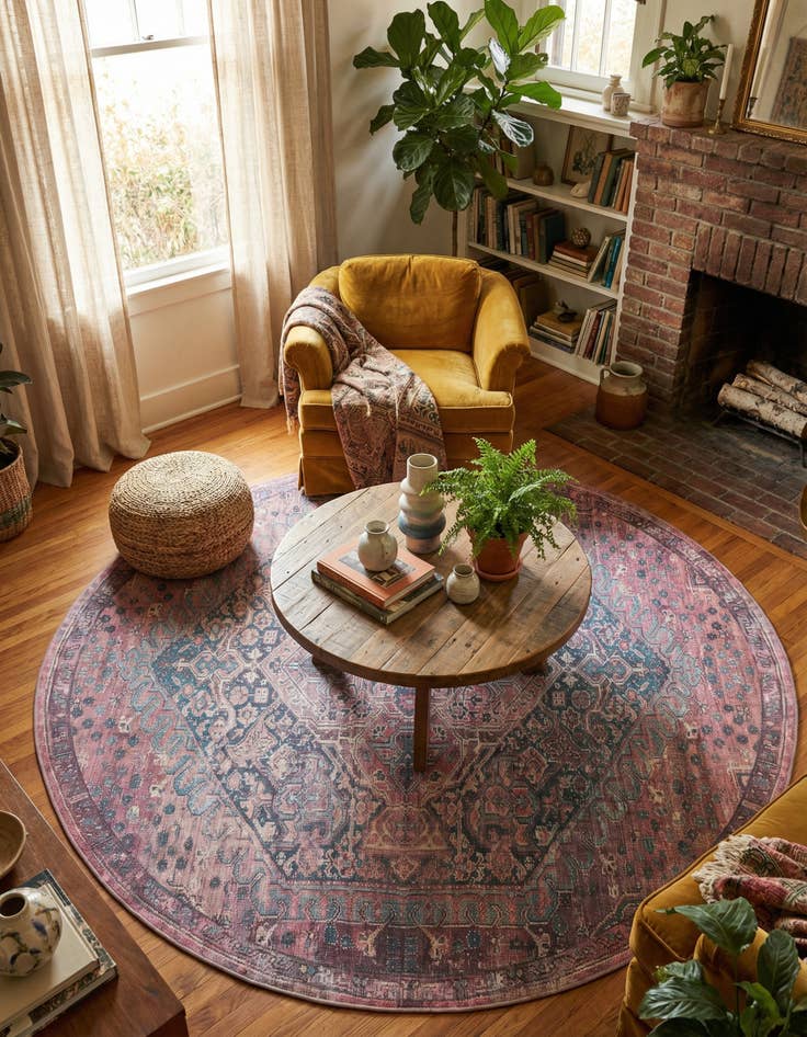 Detail image of 10' 6 x 10' 6 Washable Maahru Round Rug