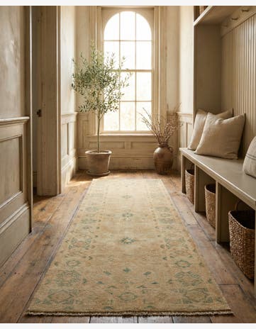 2' 1 x 6' 2 Hand Knotted Oushak Wool Runner Rug