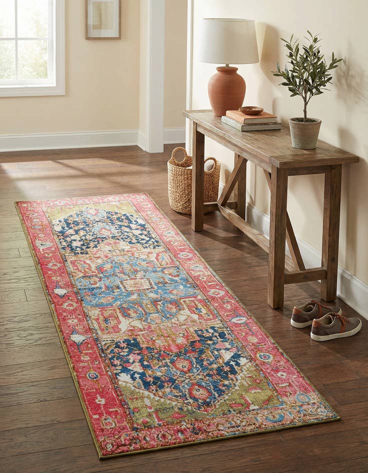 Detail image of 2' x 6' Washable Traditional Indoor / Outdoor Runner Rug