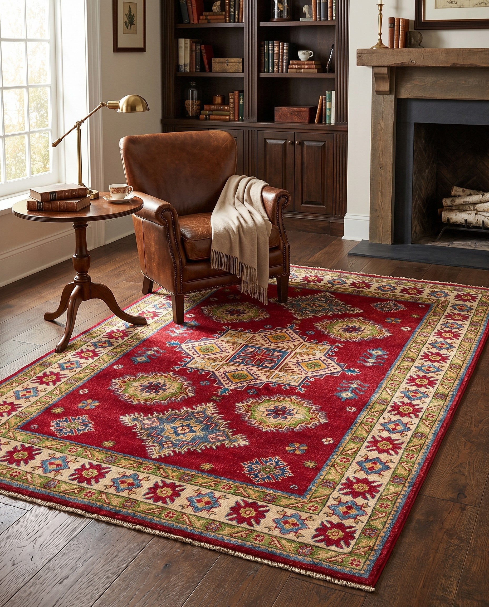 155cm x 220cm Hand Knotted Kazak Rug