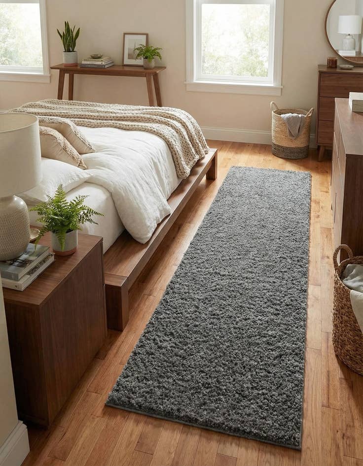 Detail image of 2' 7 x 10' Soft Solid Shag Runner Rug