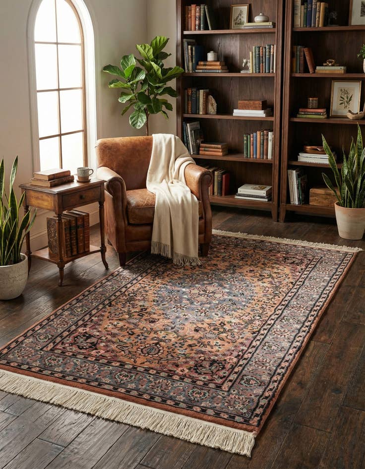 Detail image of 3' 2 x 5' 2 Hand Knotted Kashmir Oriental Rug