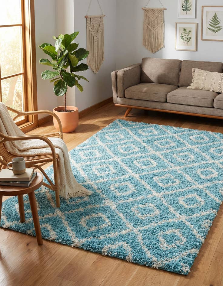 Detail image of 4' x 6' Trellis Shag Rug