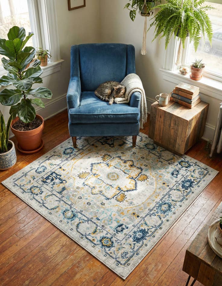 Detail image of 5' 3 x 5' 3 Madeline Vintage Square Rug