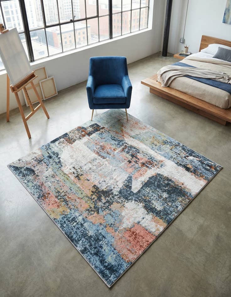 Detail image of 5' 3 x 5' 3 Kamala Washable Square Rug