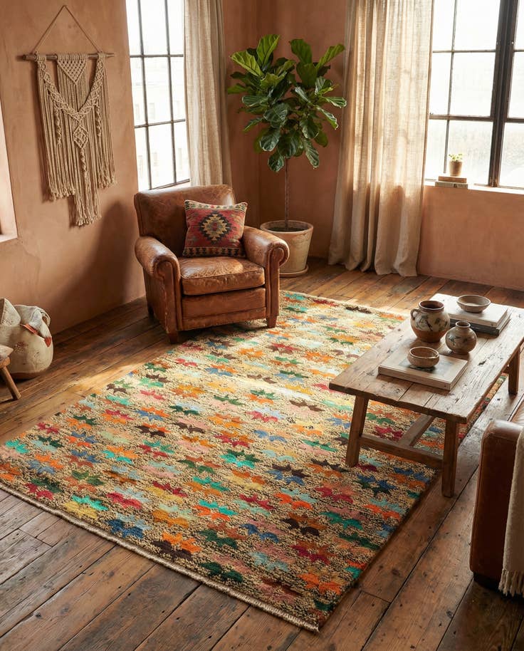 Detail image of 4' 3 x 6' Hand Knotted Balouch Wool Rug