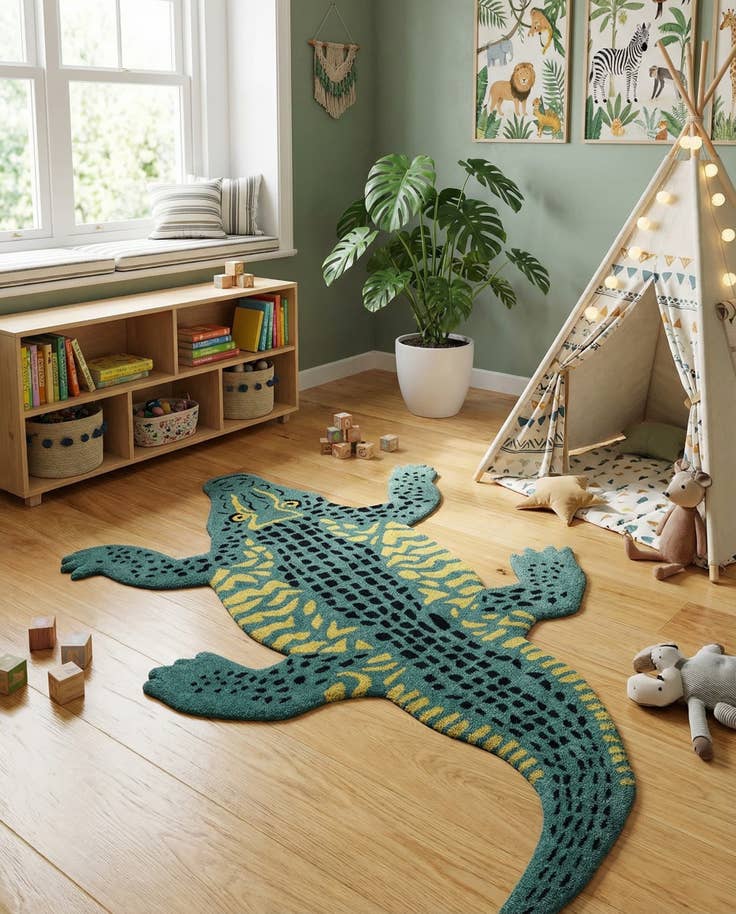 Detail image of 4' 1 x 7' 1 Playtime Kids Wool Freeform Rug