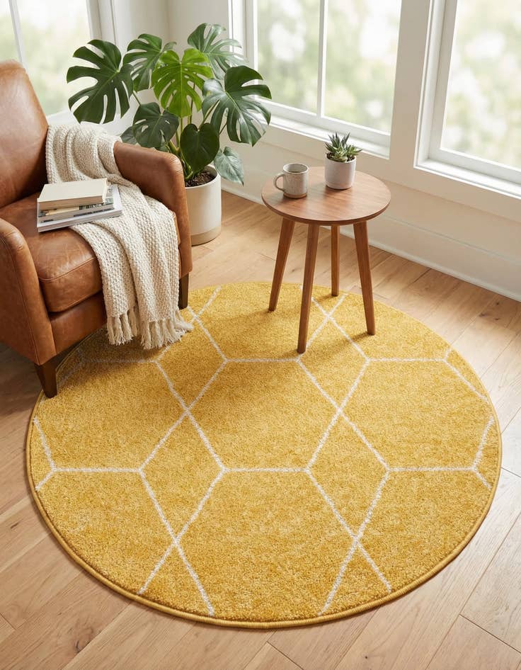 Detail image of  3' x 3' Lattice Frieze Round Rug