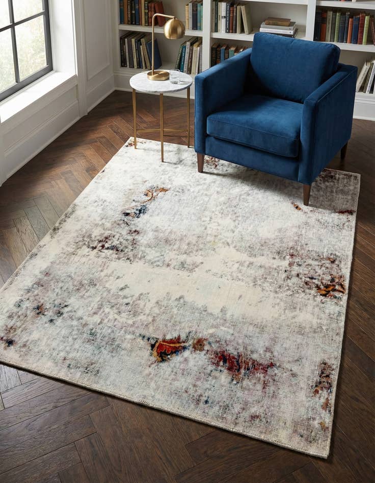 Detail image of 4' 4 x 5' 3 Hand Knotted Ultra Vintage Persian Wool Rug