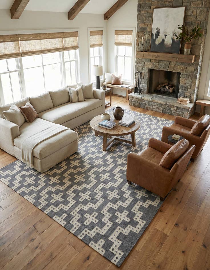 Detail image of 10' x 14' 1 Hand Woven Kilim Wool Rug