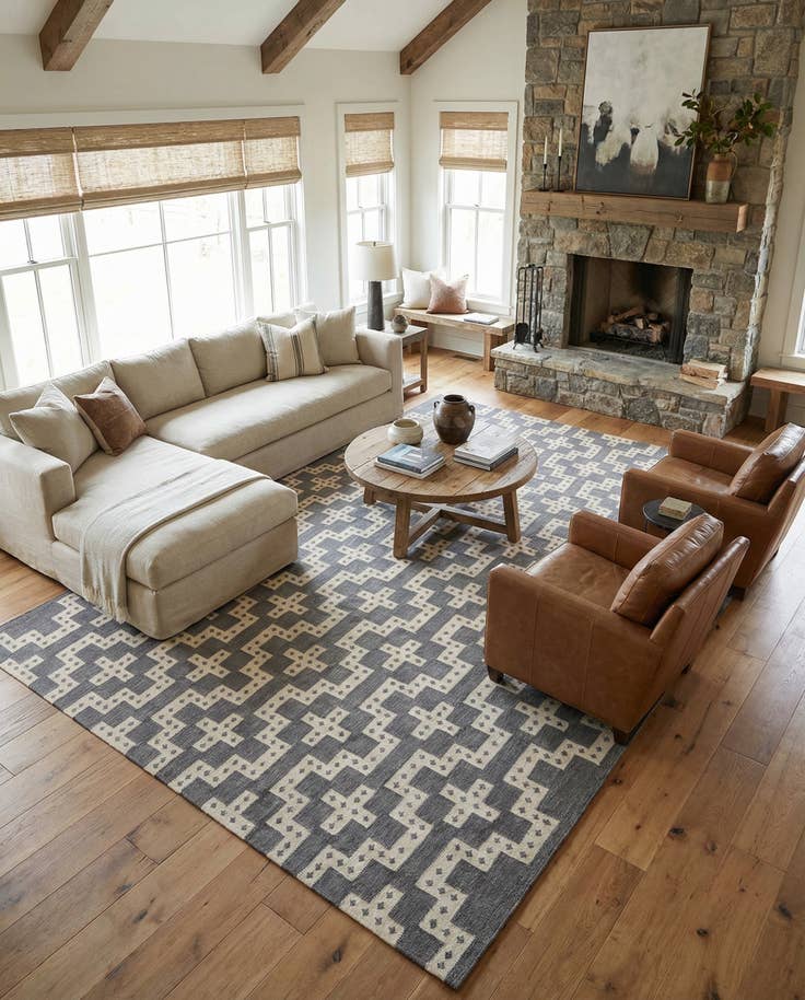 Detail image of 10' x 14' 1 Hand Woven Kilim Wool Rug