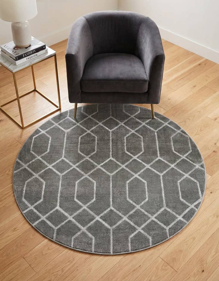 Detail image of 3' x 3'  Marilyn Monroe&trade; Glam Trellis Round Rug