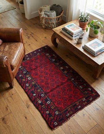 2' 9 x 4' 7 Hand Knotted Balouch Persian Wool Rug