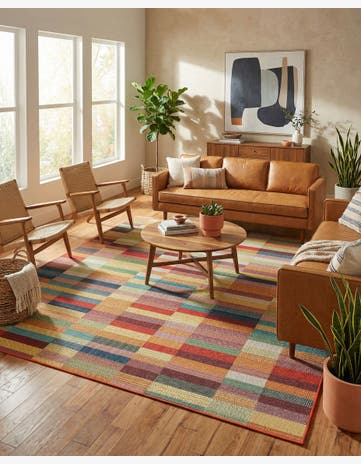 Easy-Clean Baja Indoor / Outdoor Square Rug