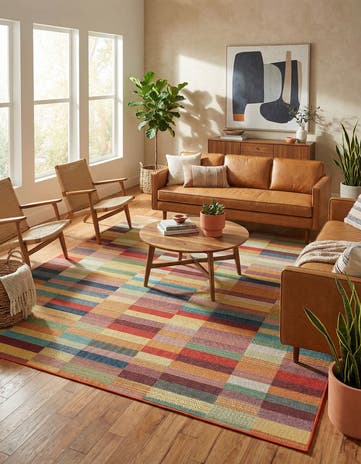 Easy-Clean Baja Indoor / Outdoor Square Rug