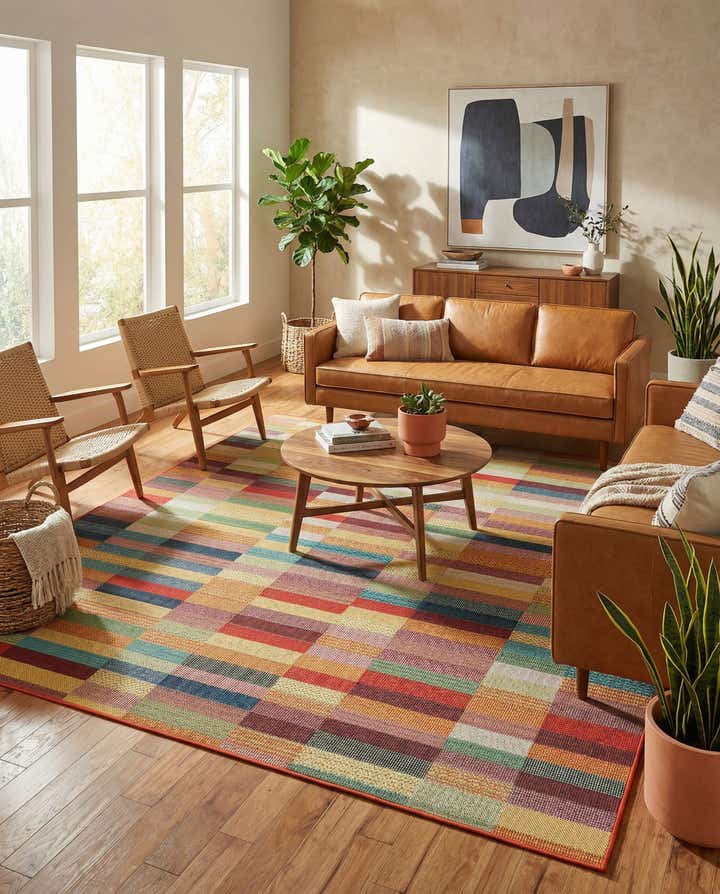 7' 10 x 7' 10 Easy-Clean Baja Indoor / Outdoor Square Rug