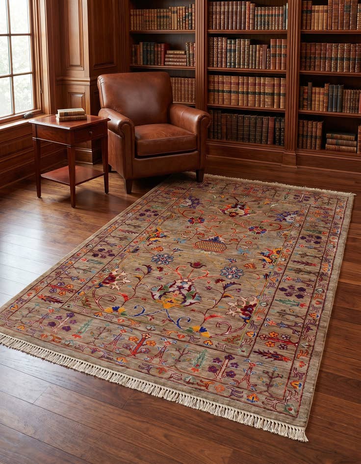 Detail image of 4' 1 x 5' 11 Hand Knotted Ariana Ziegler Rug