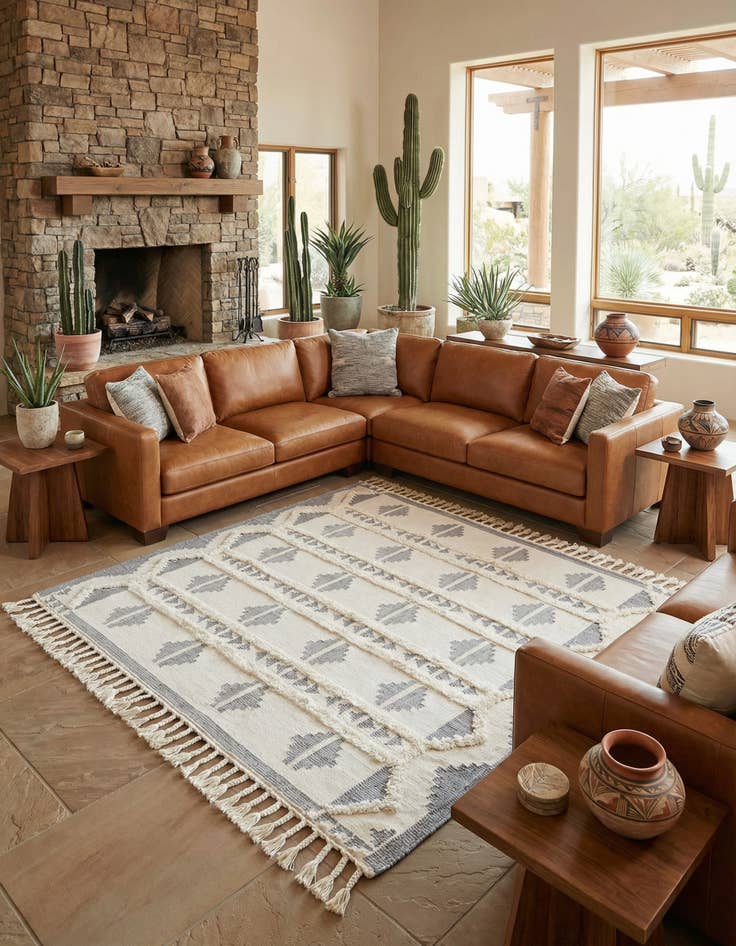 Detail image of 8' x 8'  Hand Woven Arizona Wool Square Rug