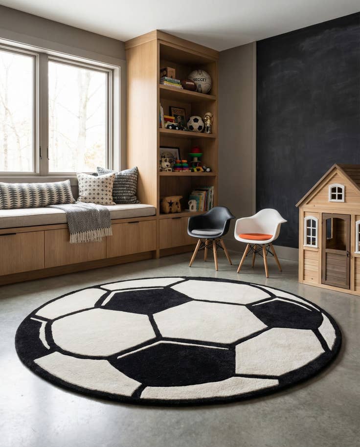 Detail image of 7' 10 x 7' 10 Playtime Kids Wool Freeform Rug