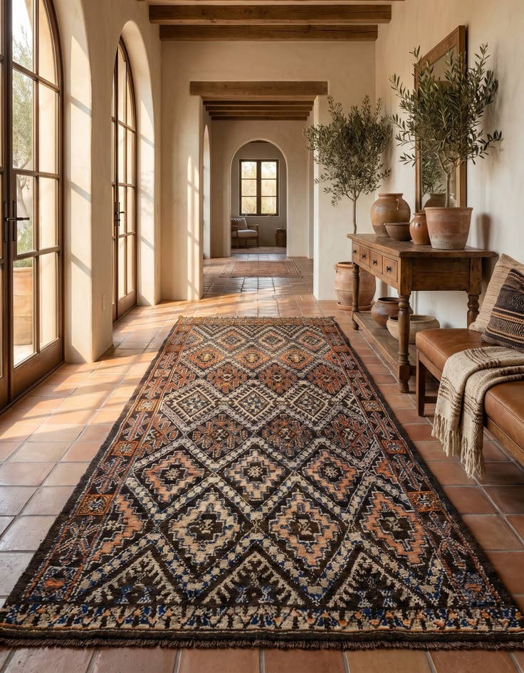 Detail image of 5' 9 x 11' 4 Hand Knotted Moroccan Wool Runner Rug