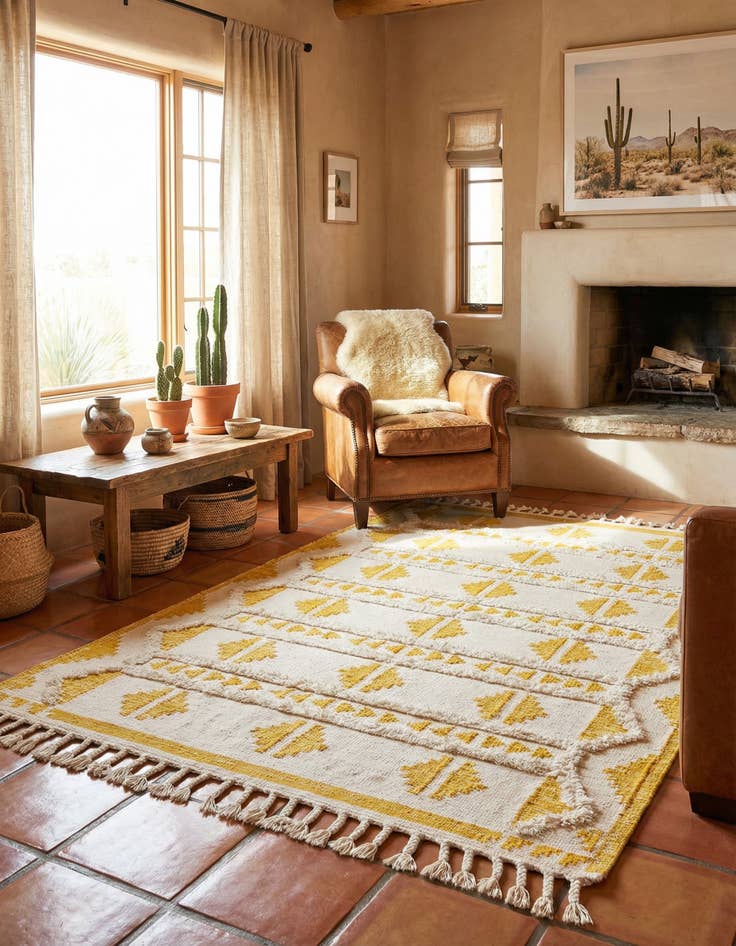 Detail image of 6' 1 x 9'  Hand Woven Arizona Wool Rug