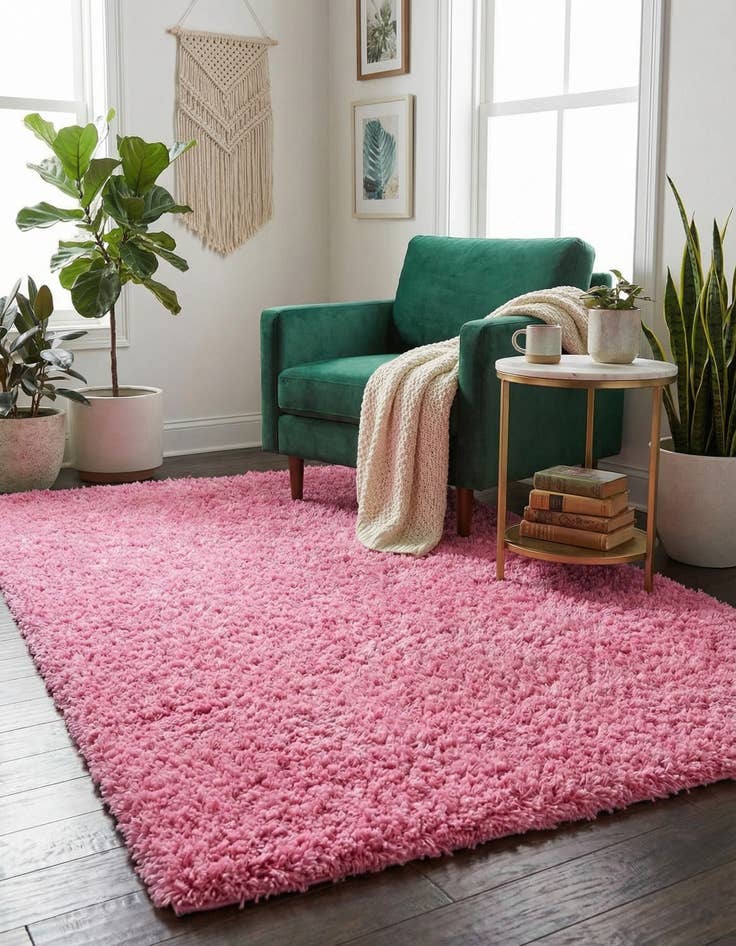 Detail image of 5' 3 x 8' Solid Shag Rug