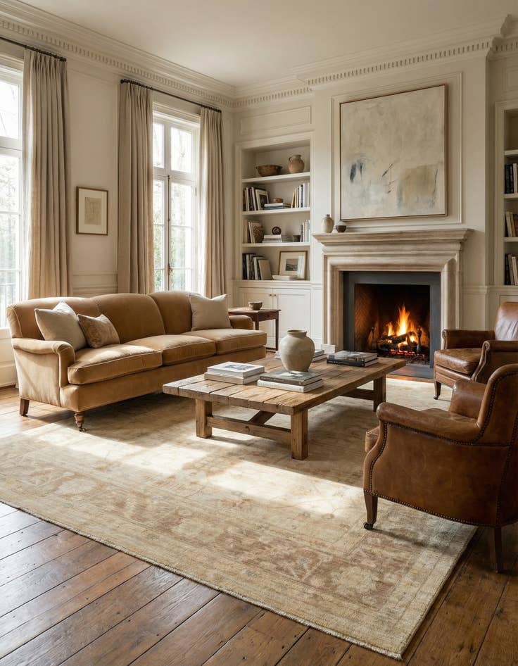 Detail image of 8' 2 x 9' 11 Hand Knotted Oushak Wool Rug