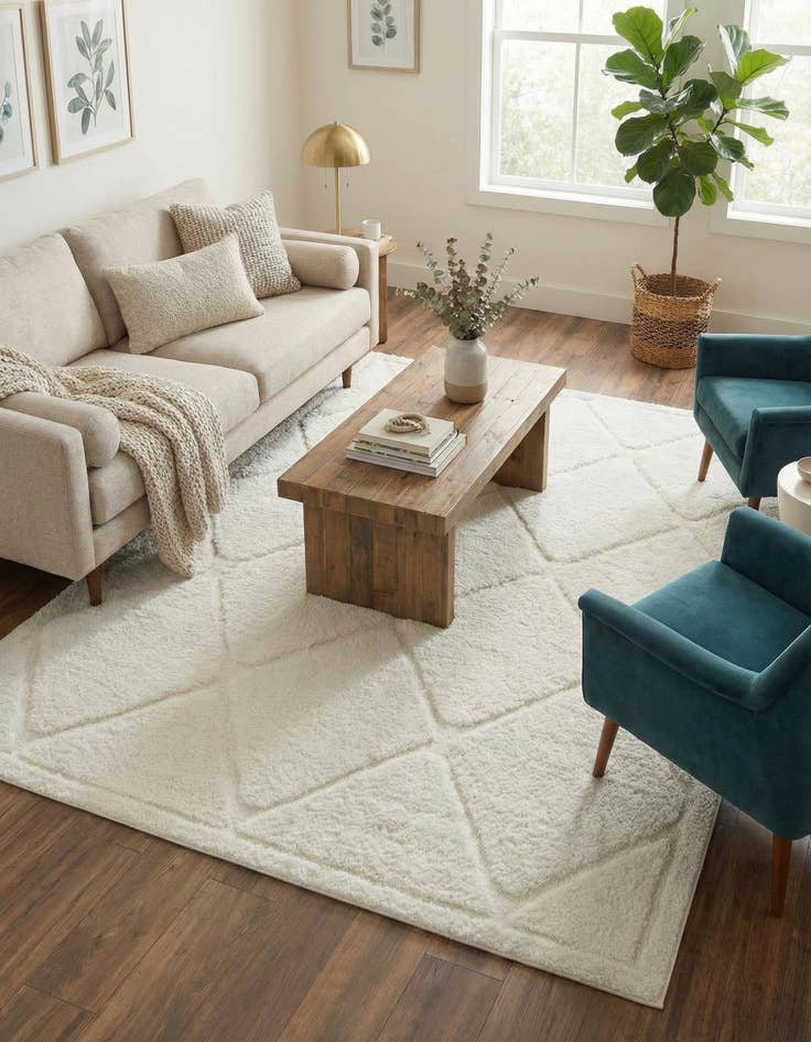 Detail image of 8' x 10' Lattice Shag Rug