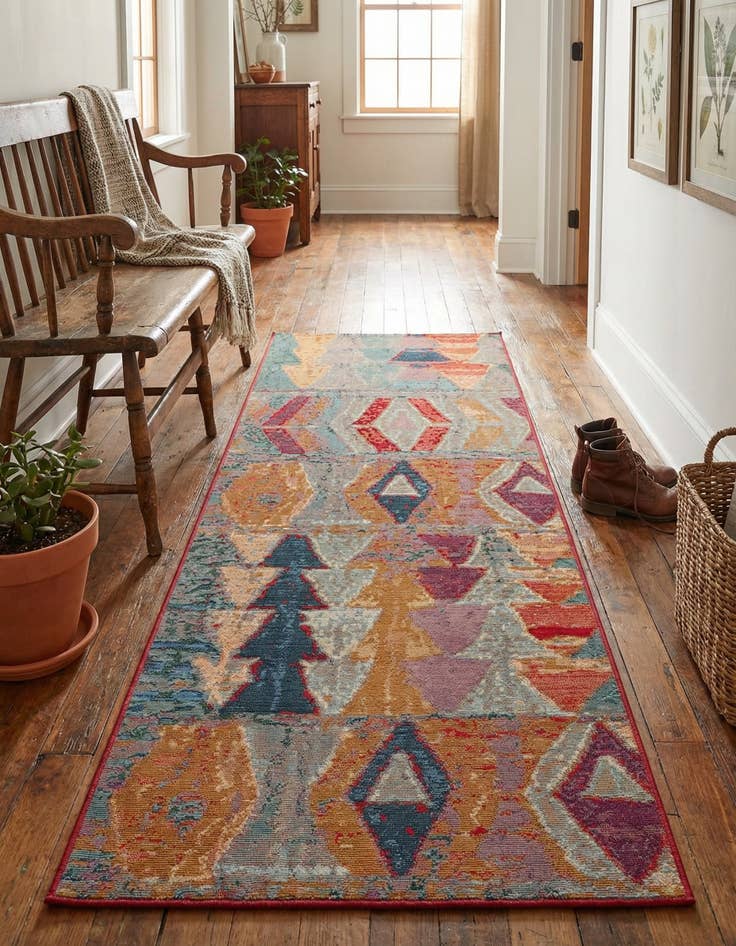 Detail image of 2' 7 x 7' Washable Modern Indoor / Outdoor Runner Rug