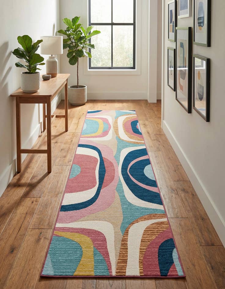 Detail image of 2' 7 x 12' Easy-Clean Modern Indoor / Outdoor Runner Rug