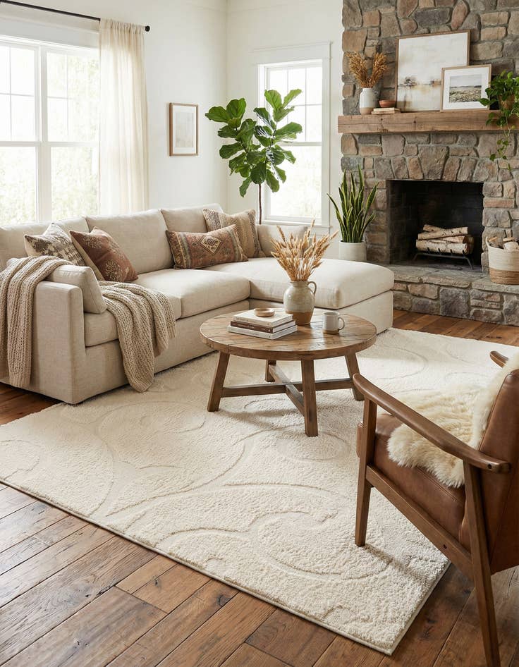 Detail image of 9' x 12' 2 Floral Shag Rug