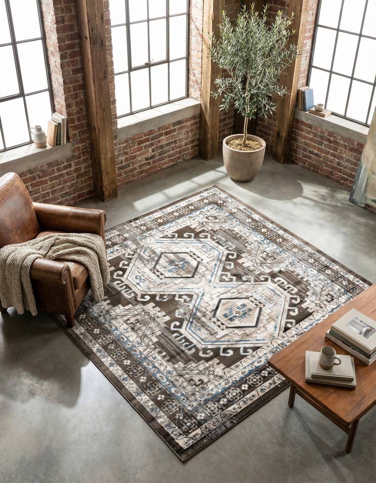 Detail image of 7' 10 x 7' 10 Charlotte Square Rug