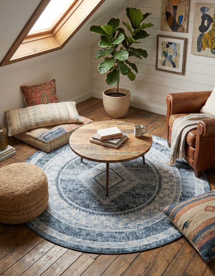 Detail image of 5' 3 x 5' 3 Kamala Washable Round Rug