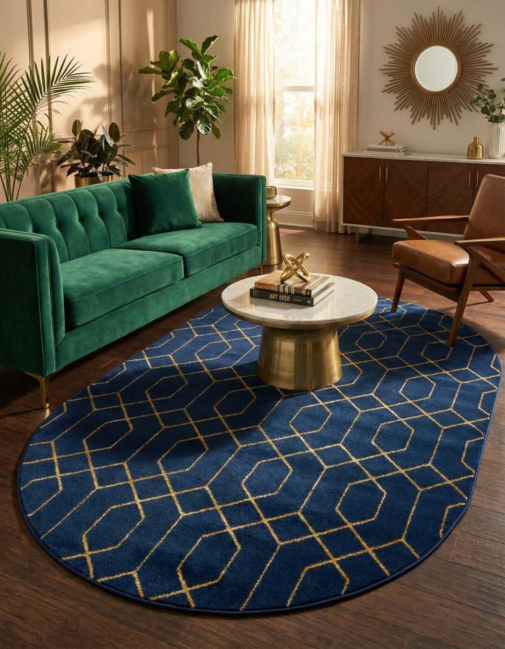 Detail image of 5' 3 x 8'  Marilyn Monroe&trade; Glam Trellis Oval Rug