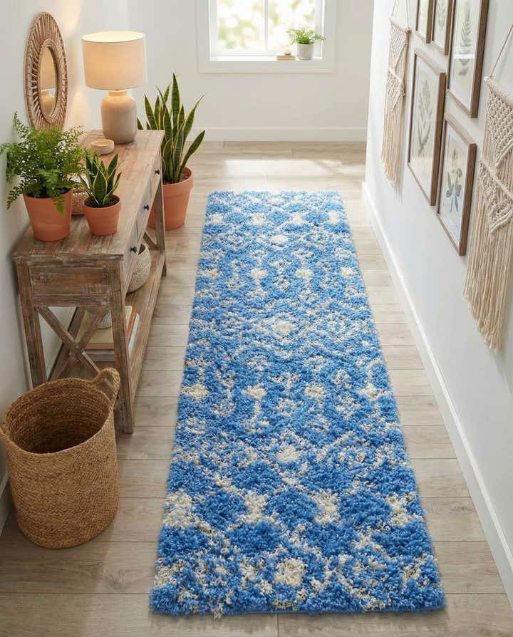 2' x 6' Moroccan Trellis Shag Runner Rug