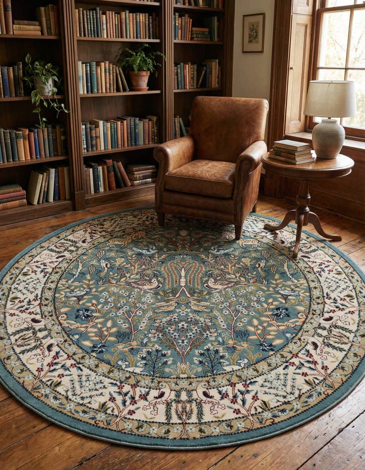 Detail image of 6' x 6' Nain Design Round Rug