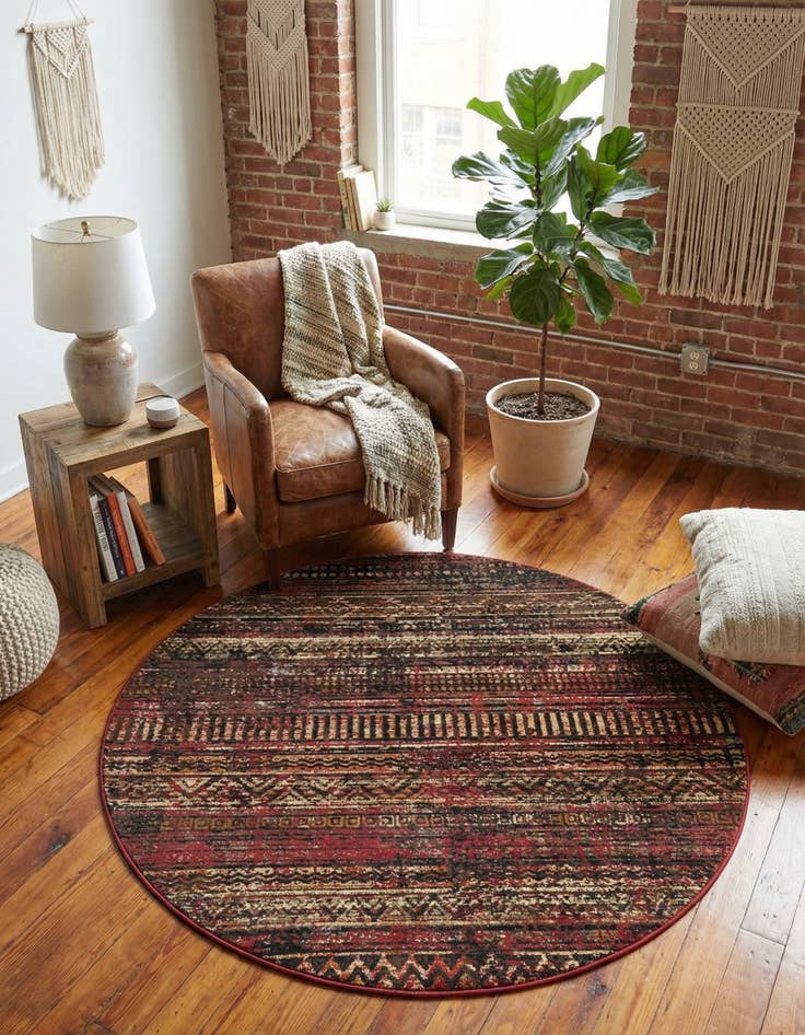 Detail image of 5' 3 x 5' 3 Saturn Round Rug