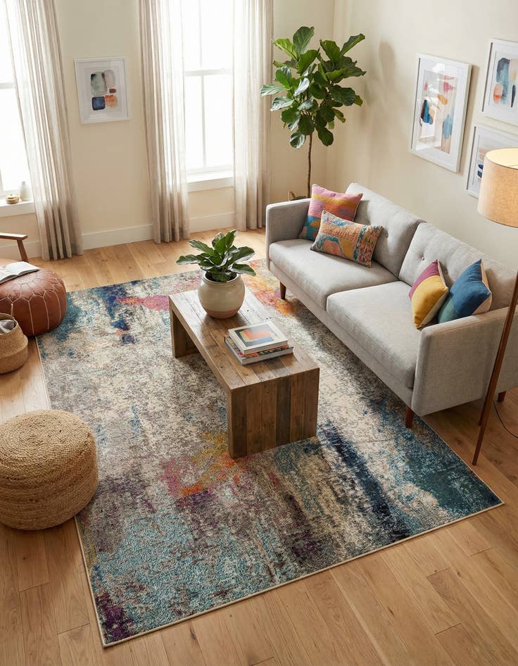 Detail image of 6' x 9'  Washable Spectrum Rug