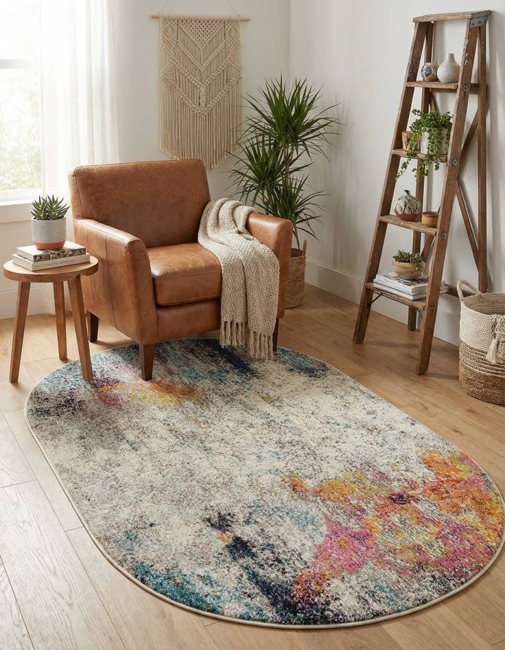 Detail image of 3' 3 x 5' 3 Washable Theia Oval Rug