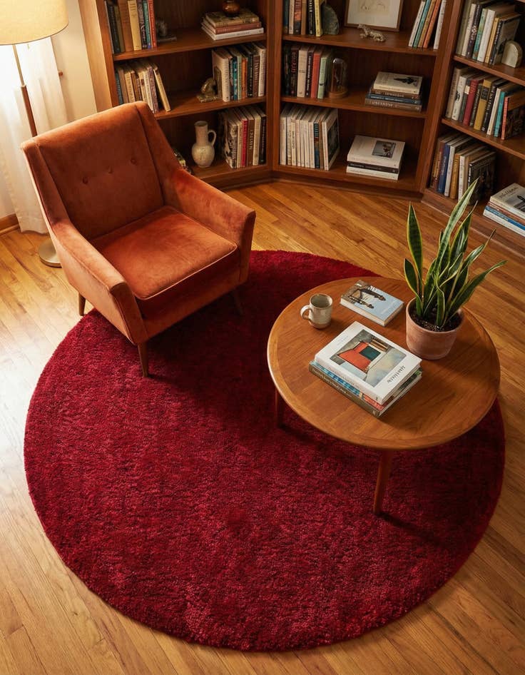 Detail image of  8' x 8' Solid Frieze Round Rug