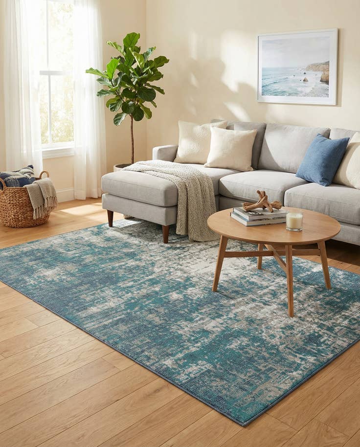 Detail image of 5' 3 x 8' Easy-Clean Coastal Indoor / Outdoor Rug