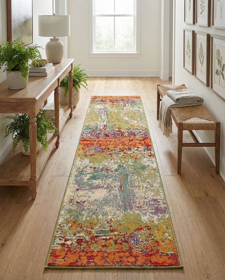 Detail image of 2' x 8' Easy-Clean Modern Indoor / Outdoor Runner Rug