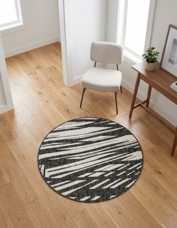3' x 3' Easy-Clean Modern Indoor / Outdoor Round Rug