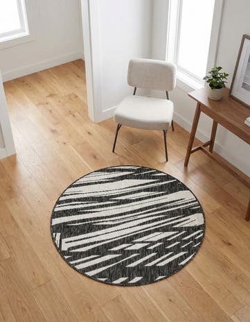 3' x 3' Easy-Clean Modern Indoor / Outdoor Round Rug